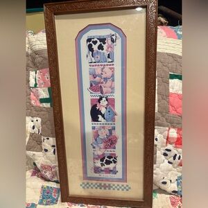 Vintage Barbara Mock “I love country” framed picture